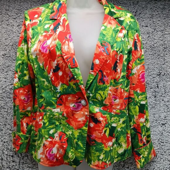 LAL (Live A Little) Spring Floral Blazer Multicolor. Woman's L. VNT, Retro...... - Picture 2 of 11